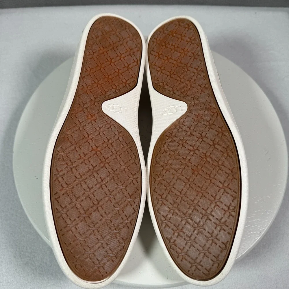 Ugg Adley Perf Slip On Sneaker Womens 9.5 Brown Tan Suede Leather Flat 1018375 - Picture 8 of 9